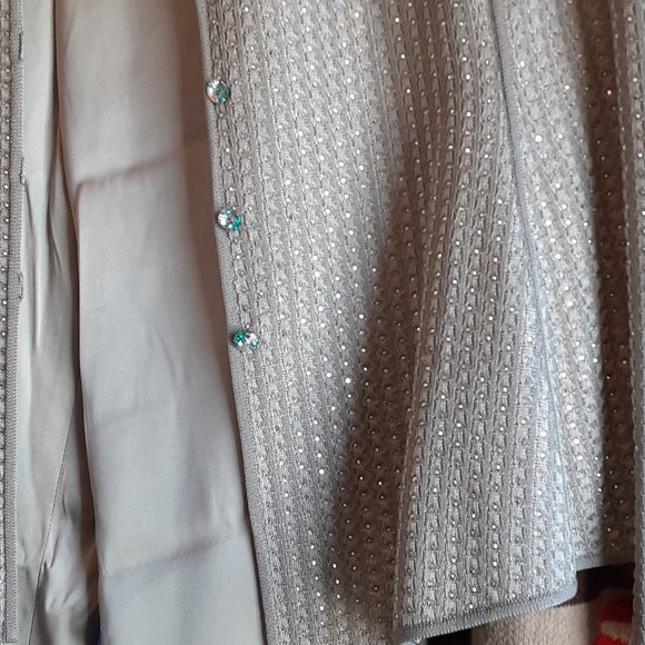 GIORGIO ARMANI CHAMPAGNE SUIT 2 PC GLITZ ELLEAGANZA EURO 38 GORGEOUS - Picture 2 of 7